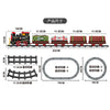 Simulation classical smoke train children electric rail car charging retro steam train boys music light