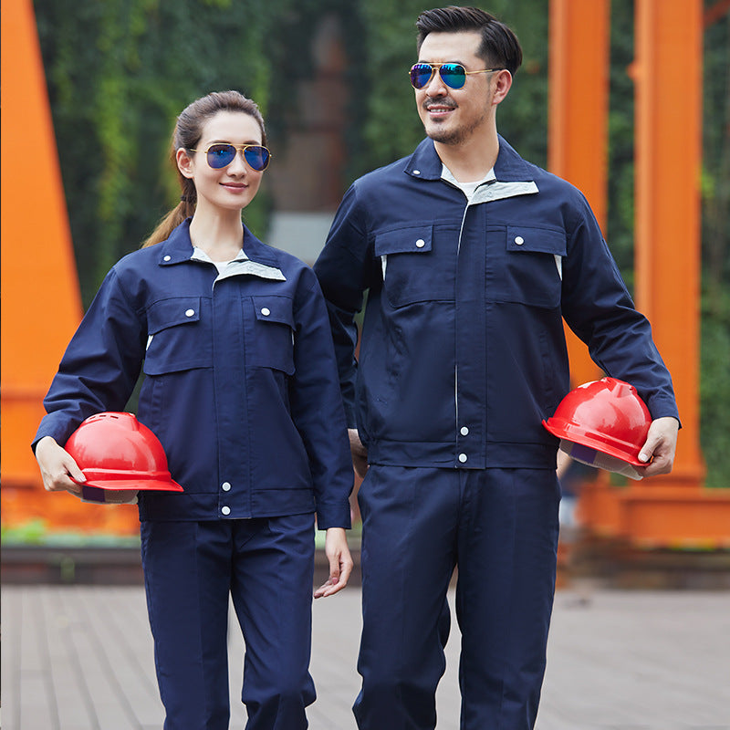 Spring and autumn long-sleeved overalls suit men and women auto repair overalls workshop worker factory clothing tooling labor insurance clothing machine repair clothing