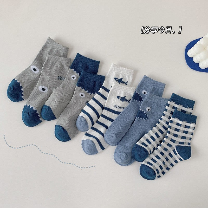 21 new children's socks autumn and winter combed cotton baby cartoon boys and girls middle tube socks big children socks wholesale