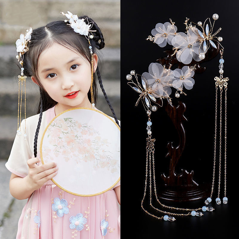 Hanfu hair accessories bride clip Korean Xiuhe wedding show Wo dress headdress children hairpin costumes clothing accessories