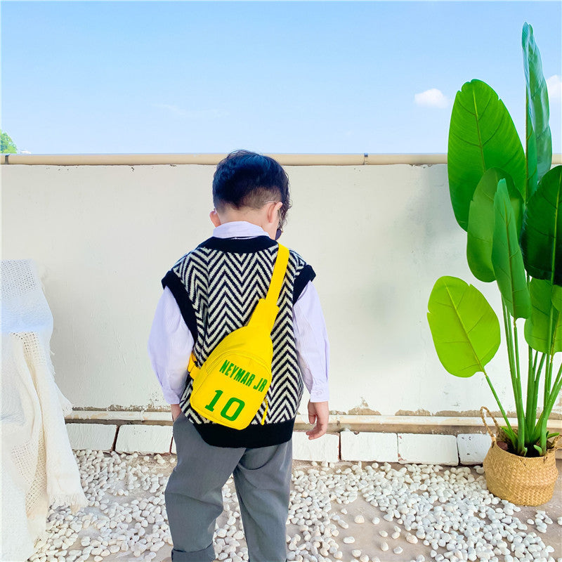 2021 new Korean version of the children's bag digital printing alphabet shoulder love cartoon baby chest bag girls Messenger bag