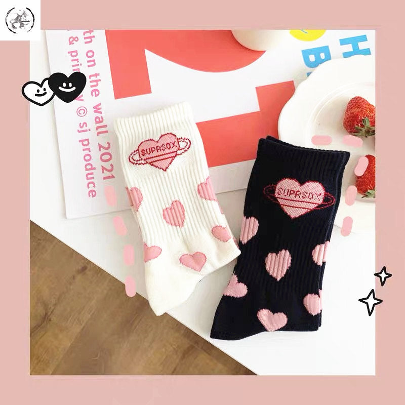 Tide brand love socks children Korean INS Japanese cute students JK stockings Liet tower uniform retro middle tube socks