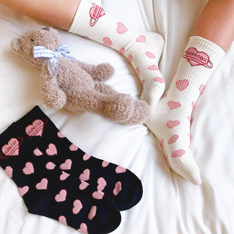 Tide brand love socks children Korean INS Japanese cute students JK stockings Liet tower uniform retro middle tube socks