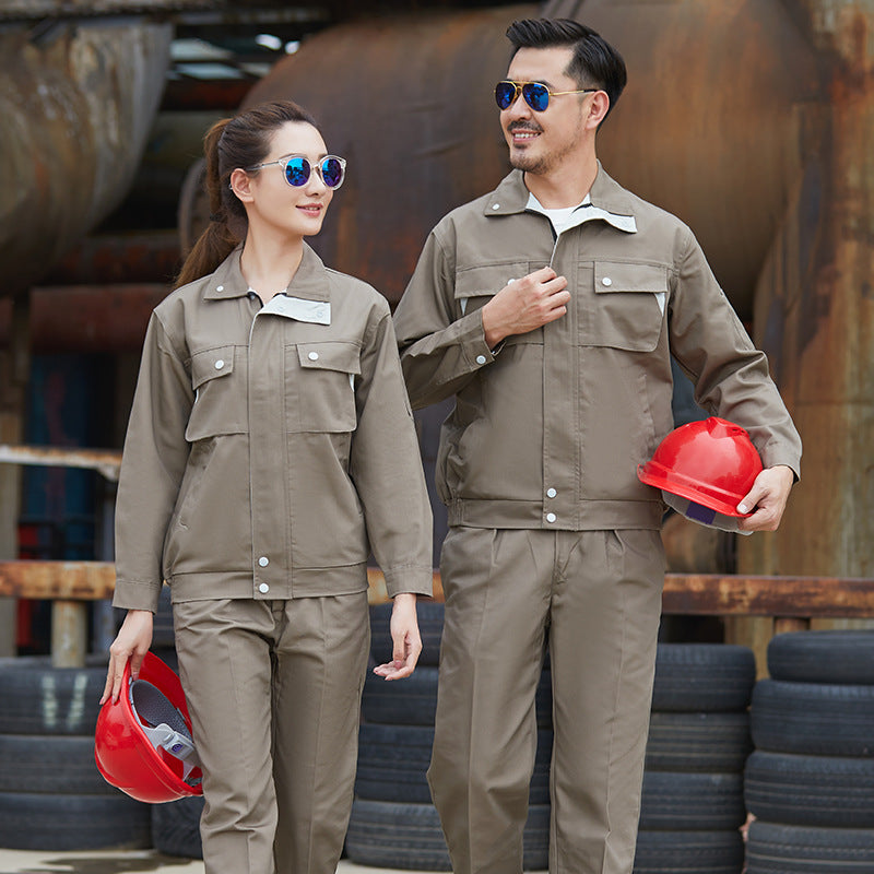 Spring and autumn long-sleeved overalls suit men and women auto repair overalls workshop worker factory clothing tooling labor insurance clothing machine repair clothing