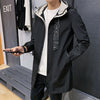 2021 autumn long windbreaker men's new men's jacket casual men's coat large size increase the tide