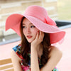 Manufacturers sell big brim hat shade straw hat female summer foldable sunscreen sun hat travel seaside vacation beach hat