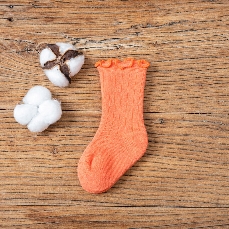 Winter tube children's socks candy color rod thickening baby socks newborn plus velvet warm baby socks