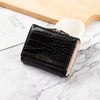 New wallet female short retro three fold folding students Korean version simple multi-card crocodile pattern coin coin purse