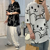 INS tide card cross-border large size cartoon men's T-shirt couple round neck short-sleeved T-shirt loose summer