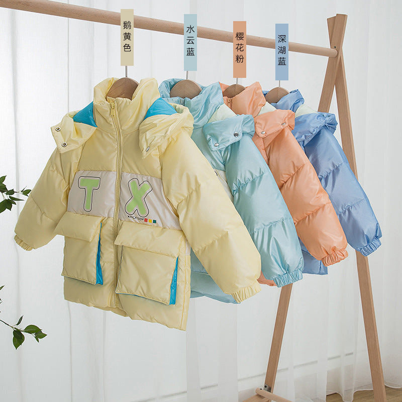 Rui autumn and winter new children's down jacket thickened free wash hooded down jacket children down jacket entity wholesale supply