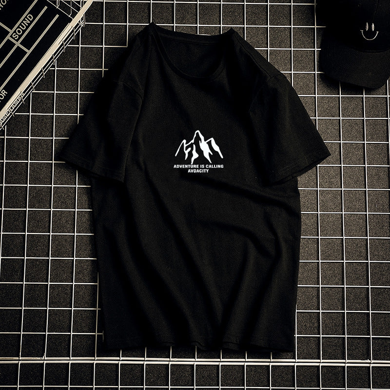 Xinjiang cotton T-shirt cotton T-shirt men's summer new short-sleeved T-shirt students Hong Kong wind body men's round neck Xiachao brand