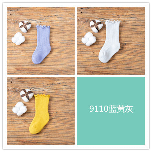 Winter tube children's socks candy color rod thickening baby socks newborn plus velvet warm baby socks