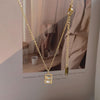 European and American retro titanium steel necklace female INS cold light simple latch chain net red design choker accessories