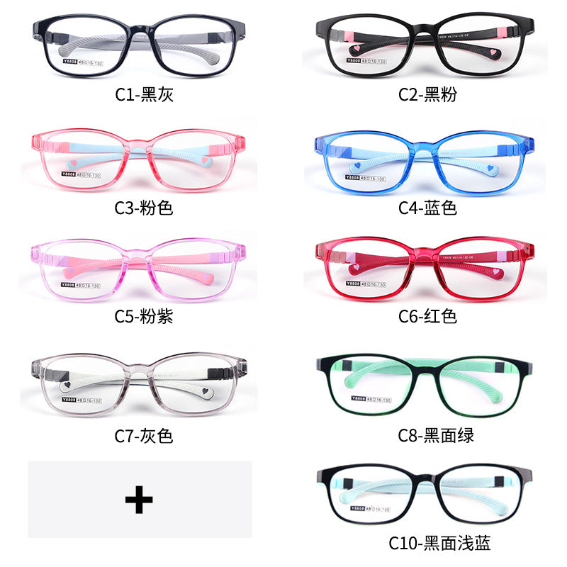 Silicone children's glasses frame sports glasses frame 4 12 years old boy girl elastic mirror primary school student glasses