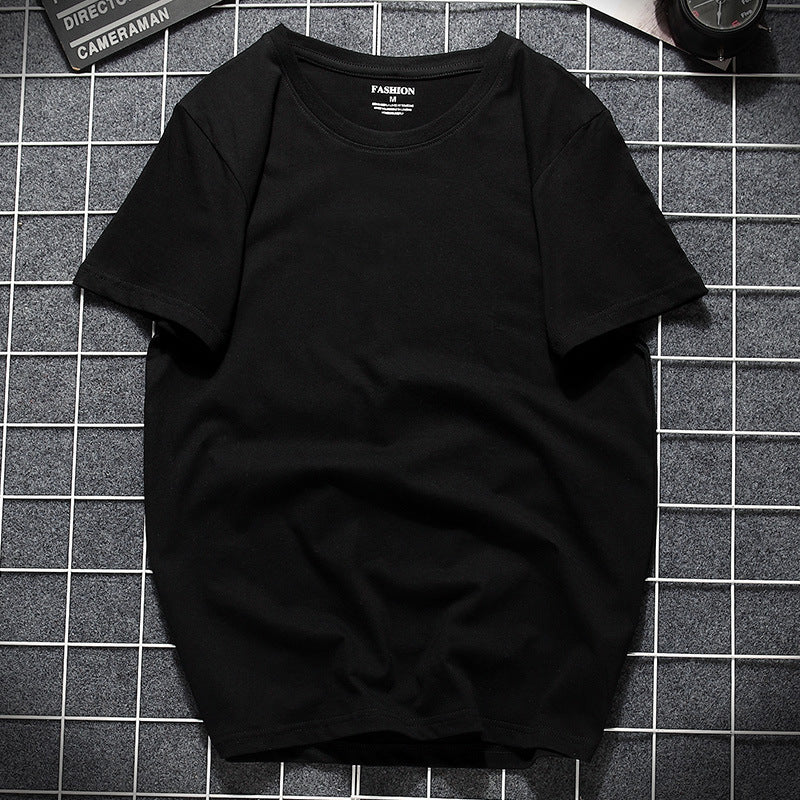 Xinjiang cotton T-shirt cotton T-shirt men's summer new short-sleeved T-shirt students Hong Kong wind body men's round neck Xiachao brand