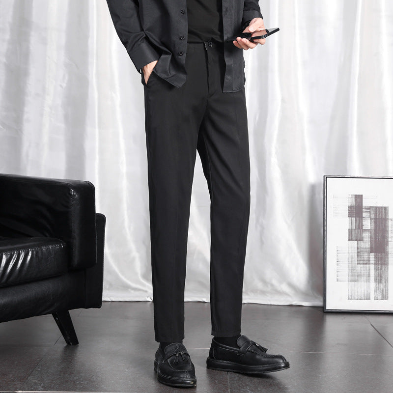 Spring and summer thin section, small suit trousers, men, Korean version, casual men, slim, nine points, suit trousers