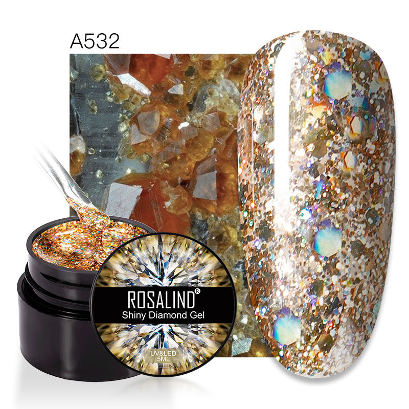 ROSALIND flash diamond nail polish sequins nail polish diamond nail polish UV glue broken diamond nail polish make-up