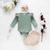 ins AliExpress Ebay Amazon wish explosion pit strip flying sleeve long-sleeved top shorts baby suit