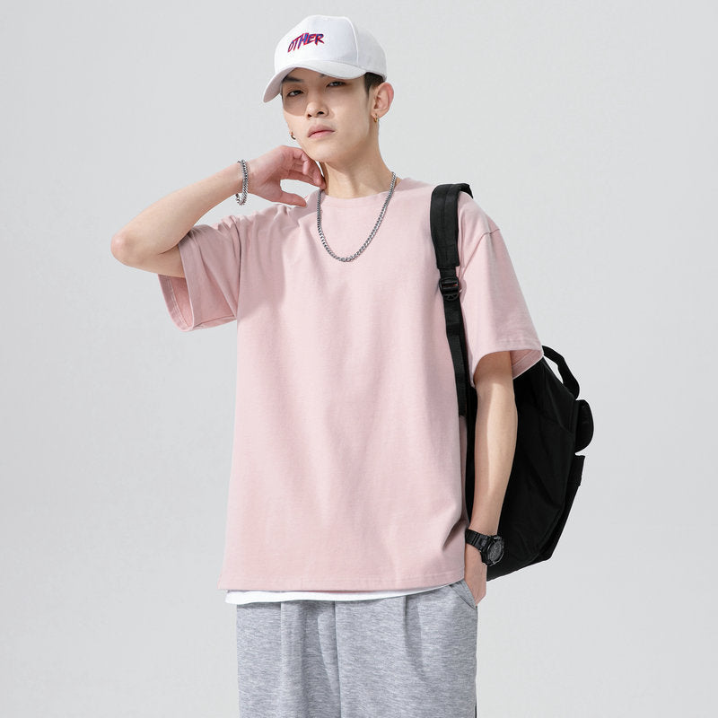 Short-sleeved T-shirt male 2021 new short sleeve T-shirt men's summer cotton bottoming shirt tide card loose trend summer dress