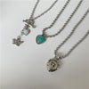 Silver Pendant Link Chain Necklace Jewelry