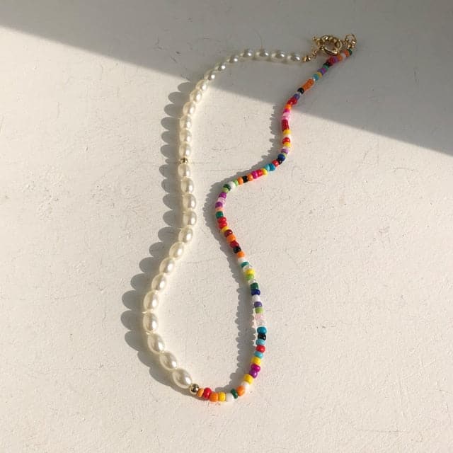 Vintage Beach Pearl Beaded Necklaces