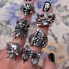 Silver Gothic Punk Graphic Rings