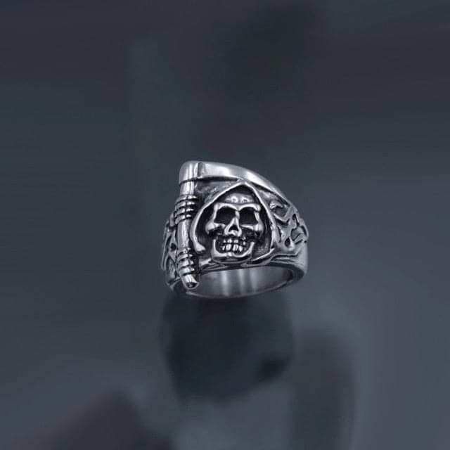 Silver Gothic Punk Graphic Rings