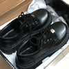 Black British Lace-Up Platform Sneaker Shoes