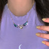 Y2K Heart Wings Rhinestone Necklace